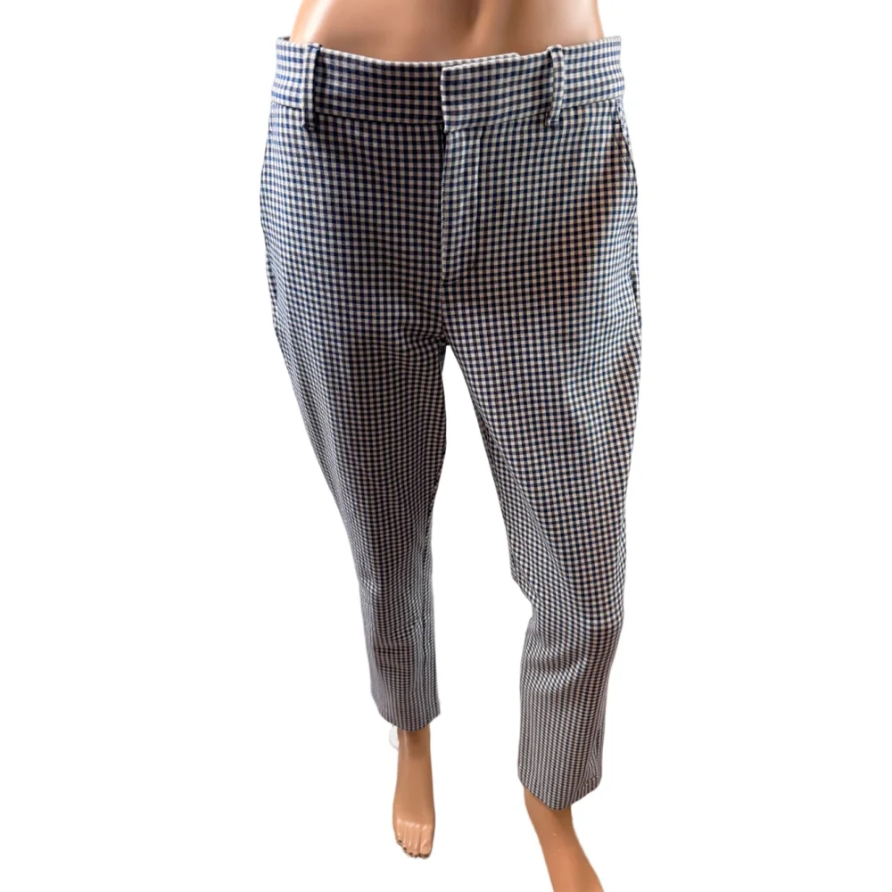 Womens GAP Black White Gingham Signature Skinny Ankle Pants 6 Preppy Cottagecore